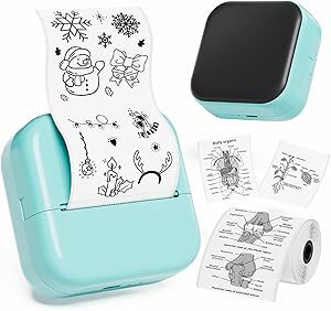 Phomemo Print Pods Mini Printer- Sticker Printer M02X Inkless Pocket Printer Blutooth Thermal Portable Sticker Maker Machine for Study, DIY Scrapbook, Photos, Green Sticker Maker Machine, Printer Sticker, Scrapbook Photos, Photo Crafts, Small Printer, Pocket Printer, Sticker Printer, Mini Printer, Book Smart