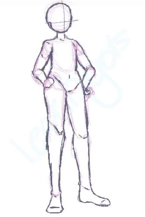 Body Base Standing Drawing, Male Base Drawing Pose Reference Standing, Standing Pose Reference Hands On Hips, Body Base Drawing Hand On Hip, Drawing Reference Photos Full Body Standing, Lean Body Drawing, Drawing Base One Person Standing, Full Body Template Sketch, Drawn Body References