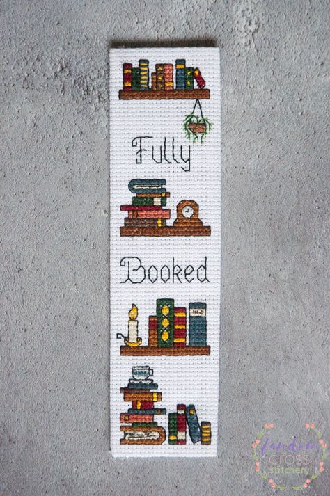 Bookmark Cross Stitch PDF Pattern Fully Booked Bookmark | Etsy | Cross stitch bookmarks, Cross ... Bookmark Art, Bookmark Cross Stitch, Cross Stitch Bookmark, Stitch Bookmark, Cross Stitch Letters, Fully Booked, Small Cross Stitch, Cross Stitch Books, Cross Stitch Needles