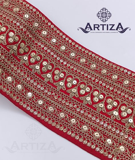 Broad velvet fabric lace,embroidered with golden metallic thread in floral designs 𝗙𝗮𝘀𝗵𝗶𝗼𝗻 𝗱𝗲𝘀𝗶𝗴𝗻 𝗶𝘀 𝘁𝗵𝗲 𝗮𝗿𝘁 𝗼𝗳 𝗰𝗿𝗲𝗮𝘁𝗶𝗻𝗴 𝗰𝗹𝗼𝘁𝗵𝗶𝗻𝗴 & 𝗮𝗰𝗰𝗲𝘀𝘀𝗼𝗿𝗶𝗲𝘀. Follow me :- @artiza20 Whatsapp me on :- 𝟵𝟲𝟭𝟵𝟰𝟮𝟬𝟯𝟱𝟭 Lace Applique Diy, Aesthetic Bookmarks, Mood Board Fashion Inspiration, Diy Fairy Wings, Aari Design, Hand Work Design, Floral Tattoo Sleeve, Fancy Blouse, Saree Border