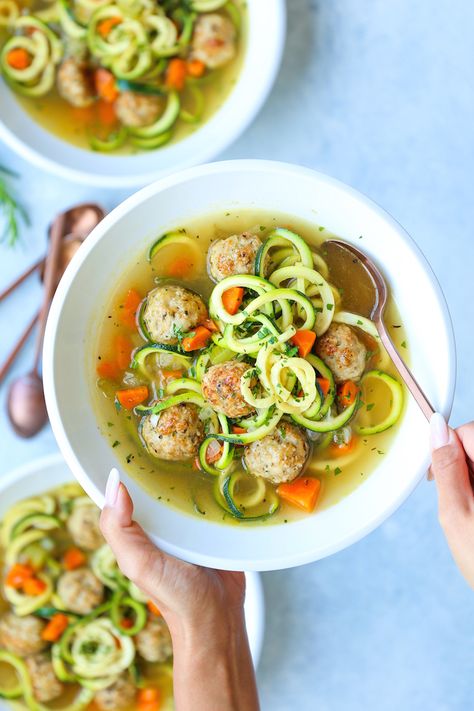 Zoodle Soup, Chicken Meatball, Healthy Soups, Detox Soup, Favorite Chicken, Chicken Meatballs, Tender Chicken, Chicken Noodle Soup, Zucchini Noodles