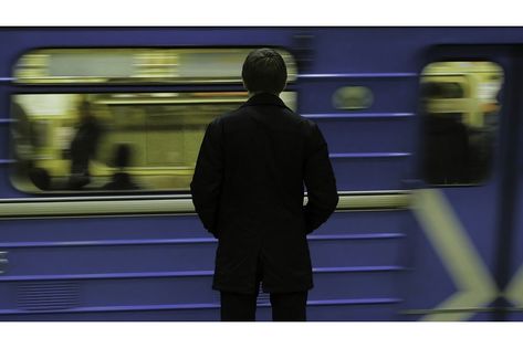 Lonely young man from behind at subway station. Young man waits for a train in the subway, rear view. Person From Behind, Subway Shoot, Man From Behind, Background References, Lonely Man, Subway Style, Korean Photo, Magazine Man, Subway Station