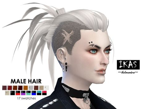 The Sims Resource: IKAS - Hairs recolored by Helsoseira - Sims 4 Hairs - http://sims4hairs.com/the-sims-resource-ikas-hairs-recolored-by-helsoseira/ Sims Resource Male Hair, Sims Resource Male, Sims 4 Punk, Pretty Sims, Sims 4 Cc Goth, Punk Hairstyles, Emo Hairstyle, Sims 4 Hair Male, Ts4 Mods