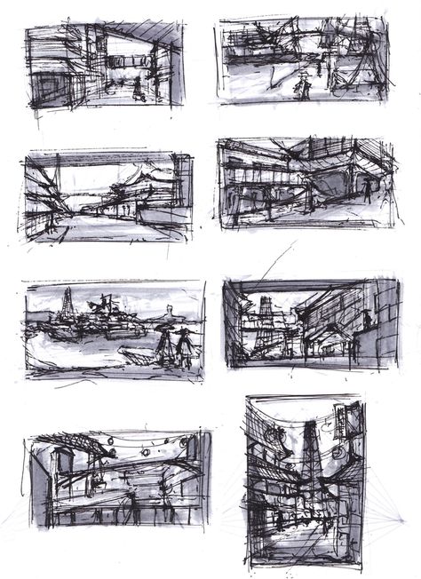 Architecture Thumbnail Sketches, Sketchbook Thumbnails, Composition Thumbnails, Environment Sketch, Ocean Waves Painting, Thumbnail Sketches, Architecture Design Drawing, Artist Sketchbook, Still Life Drawing