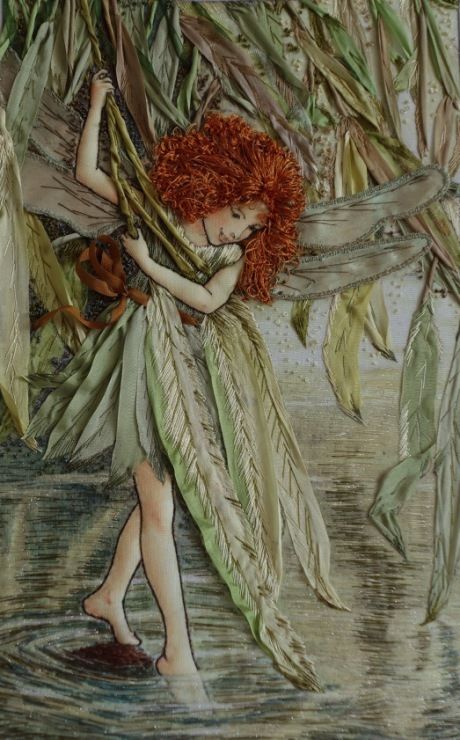 Fairy Embroidery, Embroidered Fairy, Sulaman Pita, Fairy Pictures, Cicely Mary Barker, Vintage Fairies, Ribbon Art, Tableau Art, Flower Fairies