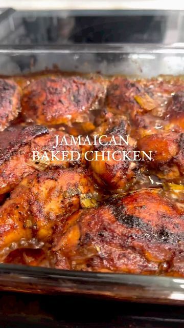 Jamacian Food Recipes Chicken, Chicken Recipes Baked Easy, Oven Jerk Chicken Recipe, Caribbean Baked Chicken Recipes, Carribean Food Recipes Jamaica, Delicious Baked Chicken Recipes, Jamaican Baked Chicken, Healthy Carribean Recipes, Baked Food Recipes Healthy