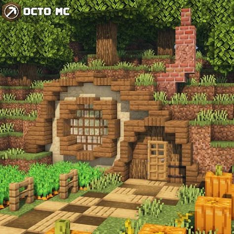 Cave Home Entrance Minecraft, Casa Do Hobbit, Minecraft Homes, Château Minecraft, Villa Minecraft, Mc House, Construction Minecraft, Minecraft Welten, Minecraft Garden