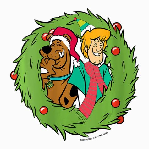 Christmas Cartoon Characters Aesthetic, Scooby Doo Christmas Wallpaper, Christmas Scooby Doo, Printify Ideas, Xmas Characters, Scooby Doo Christmas, Scooby And Shaggy, Scooby Doo Coloring Pages, Nick Jackson