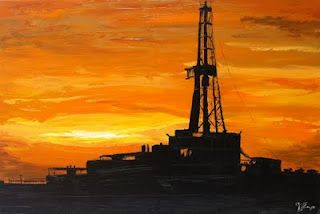 Paintings Sunset, Oil Painting Background, Southern Art, Oil Painting Nature, Oil Industry, Palette Knife Painting, Knife Painting, Oil Rig, Architecture Portfolio