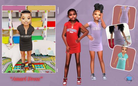 Amari Dress | TBZSimz Sims 4 Kids Cc, Sims 4 Free Mods, Download Sims, Kid Bed, Sims 4 Traits, Sims 4 Black Hair, Cc Folder, Sims 4 Cc Kids Clothing, Play Sims 4