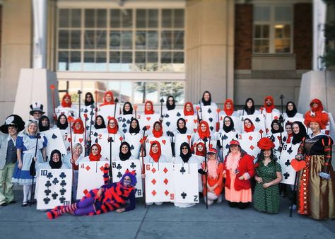 Halloween Parade Ideas, Office Halloween Costume Group, Office Costume Ideas Group, Alice In Wonderland Costume Ideas Group, Costumes For The Office, Halloween Costumes For The Office, Alice In Wonderland Group Costume, Group Halloween Costumes For Work, Office Costumes