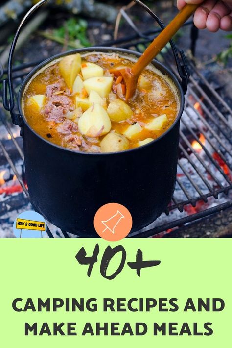 Cabin Meals, Camp Foods, Cabin Recipes, Campfire Breakfast, Camp Recipes, Camping Food Make Ahead, Camping Meal Planning, Camping Food List, Camping Foods