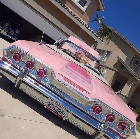 64 Impala, Hello Kitty Car, Lowrider Trucks, Pink Cadillac, Pimped Out Cars, Girly Car, Lowrider Cars, Pink Car, Classy Cars