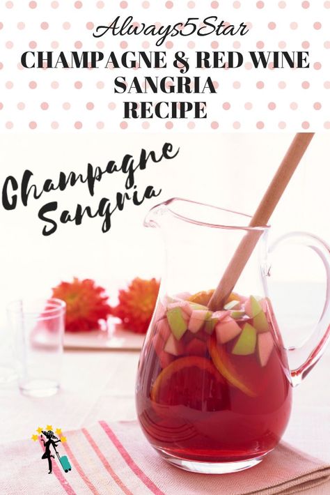 Sparkling Wine Punch, Pitcher Drink Recipes, Champagne Sangria, Red Wine Drinks, Sparkling Sangria, Red Sangria Recipes, Champagne Recipe, Red Wine Sangria, Wine Sangria