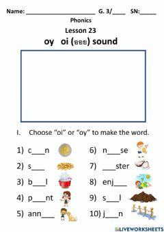 Oy Worksheets, Sounds Worksheet, Oi Oy, Vowel Diphthongs, Phonics Cvc, Blends Worksheets, Kindergarten Reading Activities, Tricky Words, Vowel Team