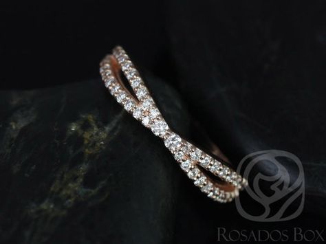 Diamond Infinity Band, Pave Diamond Wedding Bands, Crossover Diamond Ring, Crossover Ring, Diamond Stacking Rings, Unique Diamond Rings, Pave Diamond Ring, Band Engagement Ring, Diamond Wedding Band