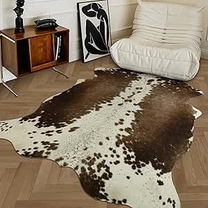 Cutest,cheapest western cow hide rug! Bedroom Western Decor, Cow Print Area Rug, Bedroom Western, Cow Print Rug, Faux Cowhide Rug, Cow Rug, Home Decor Brown, Dining Office, Faux Cowhide