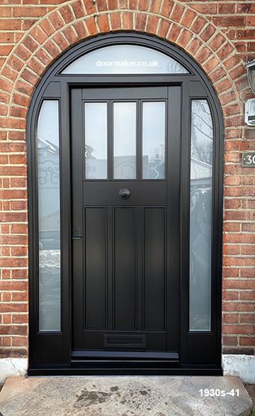 Arched Porch Door, 1930 Front Door Ideas, 1930 Front Door, Hillside Driveway, 1930 House Exterior, 1930s Porch, 1930s Front Door, 1930s Interior Design, 1930s Interior