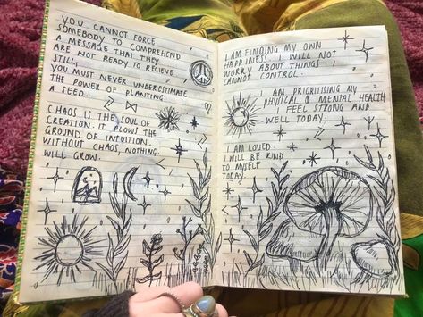 Spiritual Sketches Art Journals, Witchy Sketchbook Ideas, Journal Doodles Aesthetic Spiritual, Spiritual Doodles Art Journaling, Witchy Sketchbook, Spiritual Drawings Ideas, Spiritual Doodles, Vent Journal Ideas, Sketchbook Quotes