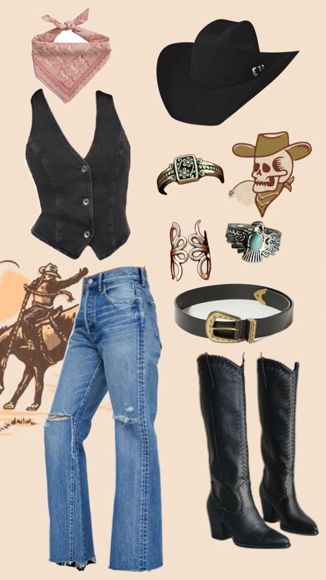 Rodeo outfit Mexican Cowgirl Outfits, Looks Cowgirl, Beyoncé Concert Outfit, Nashville Outfit Ideas, Summer Concert Outfits, Beyonce Concert Outfit, Gothic Prom Dress, Gothic Prom, Beyoncé Concert