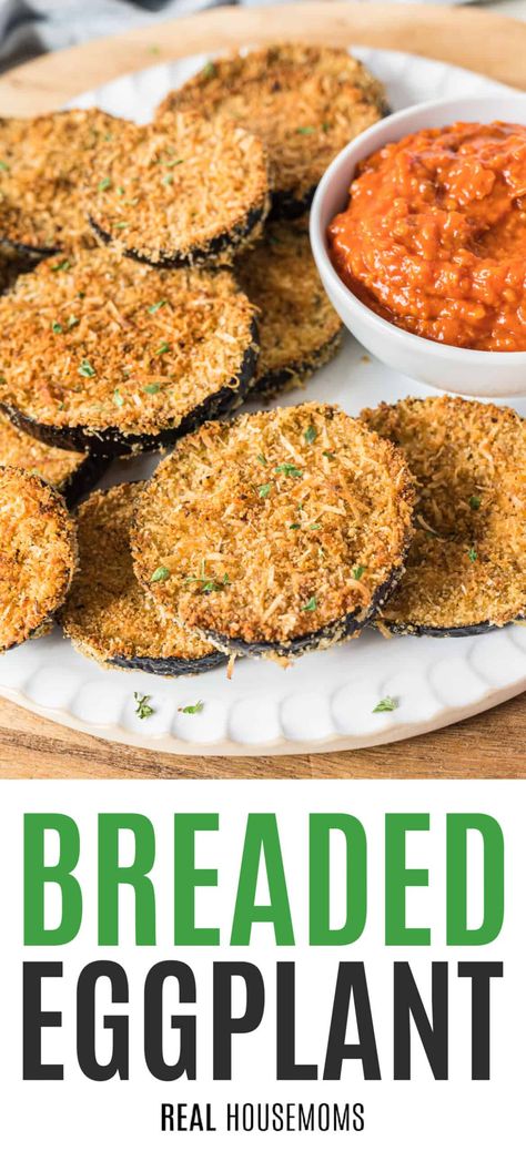 You'll never believe how crunchy & incredibly delicious Breaded Eggplant is until you make this homemade dish. You'll be hooked in one bite! #Realhousemoms #breadedeggplant #eggplant #breaded #homemade #italian #sidedish #appetizer #parmesancheese #crumbs #breadcrumbs Breaded Eggplant, Sauteed Eggplant, Chinese Chicken Salad Recipe, Eggplant Recipes Parmesan, Chinese Chicken Salad, Homemade Italian, Eggplant Recipes, Chicken Salad Recipes, Keto Bread