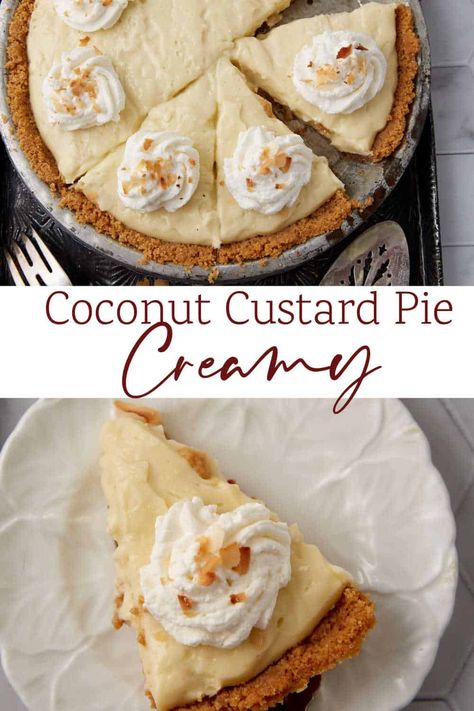 Easy Coconut Cream Pie No Bake, Individual Coconut Cream Pie, Coconut Egg Custard Pie, Coconut Custard Pie Condensed Milk, No Bake Pie Recipes, Easy Coconut Custard Pie Recipe, Coconut Custard Pie Recipe, Best Custard Pie Recipe, Coconut Cream Pie Easy