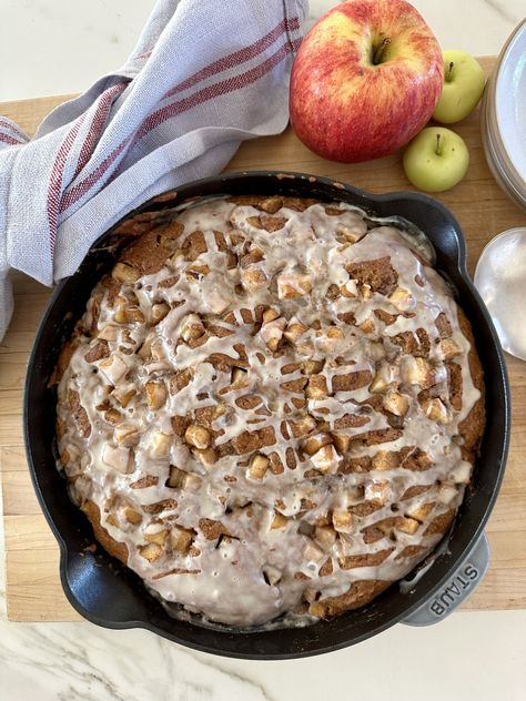 Sauteed Apples, Skillet Desserts, Apple Cakes, Skillet Cake, Roasted Apples, Apple Fritter, Christmas Morning Breakfast, Warm Cake, Flaky Salt