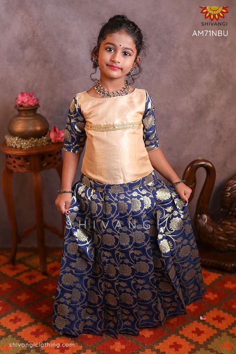 Golden Creeper Pavadai Set | Lehenga !!! #pattupavadai #pattupavadaicollections #pattupavadaisattai #pattupavadaiforkids #pattupavadaiforgirls #pattupavadaiset #shivangiclothing Frock Short, Lehenga Online Shopping, Pattu Pavadai, Short Frock, Brocade Skirt, Long Frock, Lehenga Online, Half Saree Designs, Kids Gown