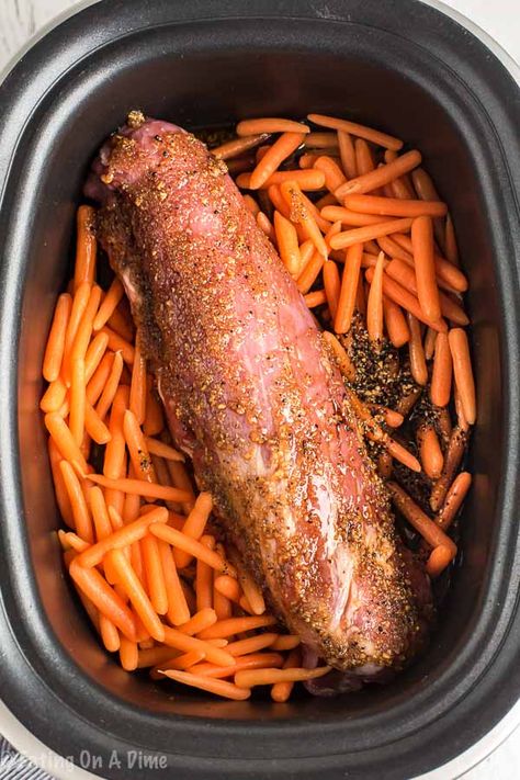 You have to try this crock pot Pork Tenderloin recipe with honey, it's so delicious. Slow Cooker Pork Loin is tender and the honey sets it over the top. This Crock pot Honey Soy Pork Tenderloin is easy to make and is the best! Also, you can turn this recipe into a freezer meal. This is one of the best pork recipes! #eatingonadime #crockpotrecipe #easydinnerrecipes Easy Slow Cooked Pork Tenderloin Taste Of Home, Slow Cooker Pork Tenderloin And Rice, Smithfield Pork Tenderloin Crock Pot, Pork Tenderloin In A Crockpot, Italian Pork Tenderloin Crockpot, Rock Pot Pork Tenderloin, Pork Tenderloin Crock Pot Recipes Slow Cooker, Honey Garlic Pork Tenderloin Slow Cooker, Pork Tenderloin Slow Cooker Recipes