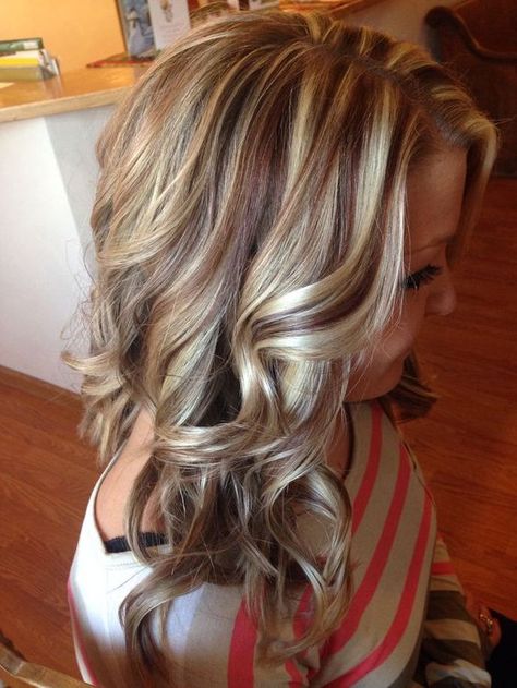 multi-colored highlights on a brown base - Styleoholic Hair Affair, Hair Color Highlights, Hair Color And Cut, Long Blonde, Colored Highlights, Long Blonde Hair, Love Hair, Great Hair, Hair Dos