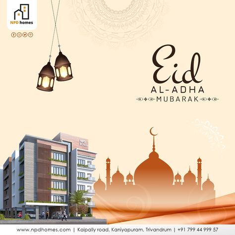 Wish you a very happy and peaceful Eid al-Adha. May Allah accept your good deeds, forgive your transgressions and sins and ease the suffering of all peoples around the globe.   ✨@npdhomes wish you a Happy Bakrid!”✨  #bakrid #bakridmubarak #bakrid🐪 #eidaladha #eid2020 #bakrid2020 #eid2020 #bakridgift #staysafe #statyhome #npdeclat #npdhomes #homebuilder #appartments #flat #kazhakootam #kerala #trivandrum #covi̇d19 #staysafe #realestatekerala Bakrid Creative Ads, Eid Al Adha Creative Ads, Happy Bakrid, Eid Al Adha Wishes, Eid Al Adha, Good Deeds, Creative Ads, Ads Creative, Home Builders