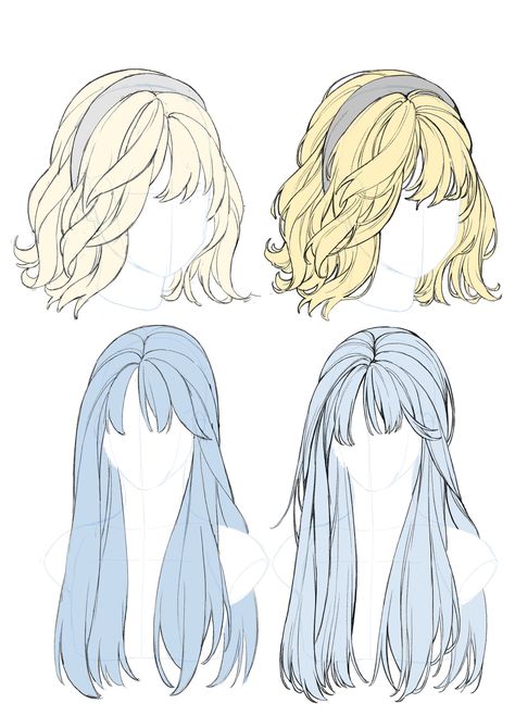 Hairstyles For Long Hair Drawing, Drawing Hair Tutorial, Manga Hair, 얼굴 드로잉, Fashion Drawing Sketches, Body Drawing Tutorial, Hair Sketch, 얼굴 그리기, Body Reference Drawing