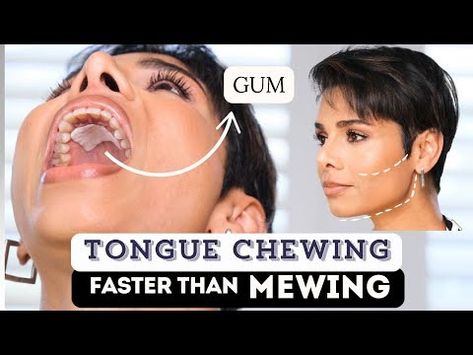 (23) Try TONGUE CHEWING for 30 days. One FACE EXERCISE for DOUBLE CHIN and JAW RESHAPING - YouTube Exercise For Double Chin, Weak Chin, Double Chin Exercises, Face Exercises, Face Yoga, Double Chin, Good Habits, Master Class, 30 Day