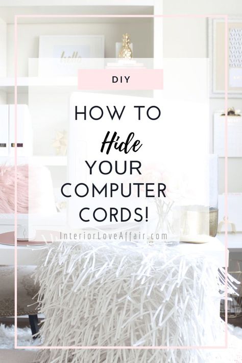 Hide Computer Cords, Home Sense, Paper Sorter, Office Furniture Layout, Chic Home Office, Office For Two, Pretty Desks, Hide Cords, My Bookshelf