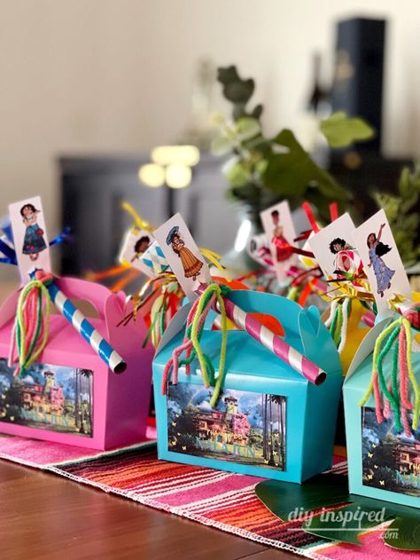 Encanto Party Favor Boxes Encanto Favors Ideas, Encanto Birthday Favors, Encanto Party Favors Diy, Encanto Centerpiece Ideas Diy, Encanto Birthday Party Diy, Encanto Party Favor Ideas, Encanto Birthday Party Ideas Diy, Encanto Birthday Party Activities, Encanto Birthday Party Favors