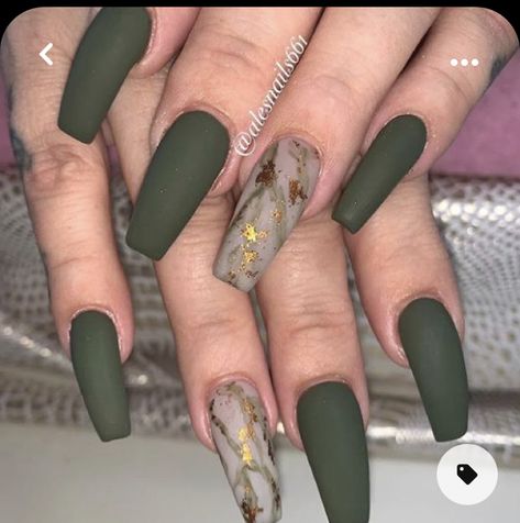 Hunter Green Nails, Green Acrylic Nails, Green Nail Designs, Ombre Acrylic Nails, Nails Green, Acrylic Coffin, Summer Acrylic Nails, Trim Nails, Coffin Nails Designs