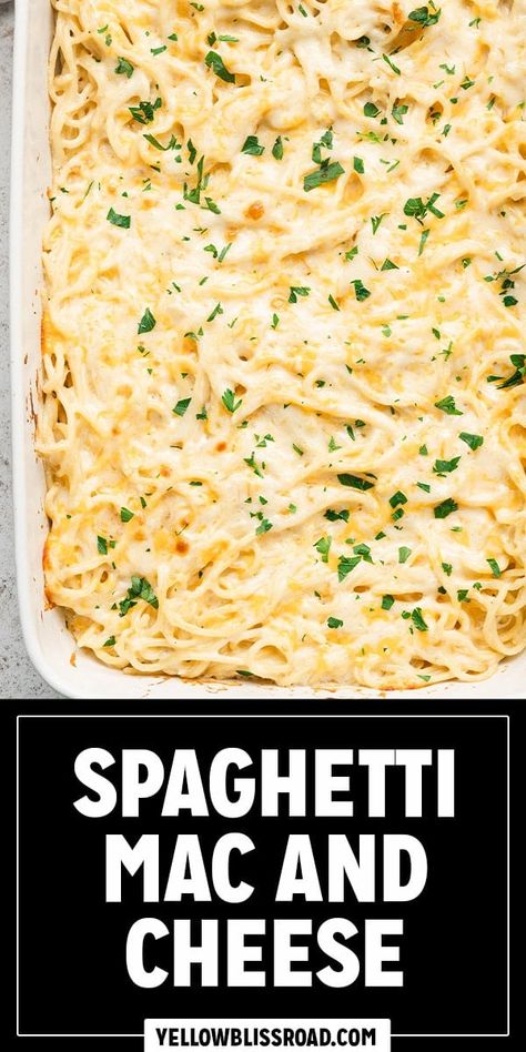 Spaghetti Mac and Cheese Noodles Mac And Cheese Recipe, Spaghetti Mac And Cheese, Mac And Cheese Spaghetti, Easy Entrees, Tuna Casserole Easy, Cheesy Spaghetti, Group Food, Best Pasta Dishes, Macaroni Cheese Recipes