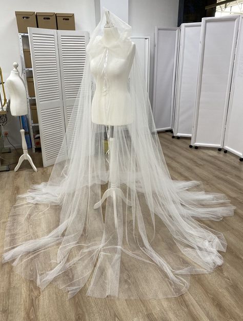 Bride Cloak, Hooded Cape Veil, Veil Cape, Long Bridal Veil, Veil For Bride, Veil Simple, Cape Veil, Wedding Veil Accessories, Hooded Cape