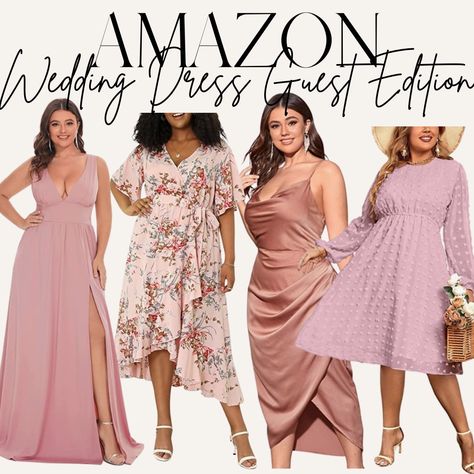 Amazon has some pretty amazing curvy friendly options for wedding guest dresses this year. Flattering Dresses For Plus Size Wedding Guest, Spring Wedding Guest Outfit Midsize, Wedding Guest Curvy Outfit, Wedding Guest Dress For Apple Shape, Apple Shape Dresses For Wedding Guest, Size 12 Wedding Guest Dress, Wedding Guest Outfit Size 14-16, Plus Size Dresses Amazon, September Wedding Guest Dress Plus Size