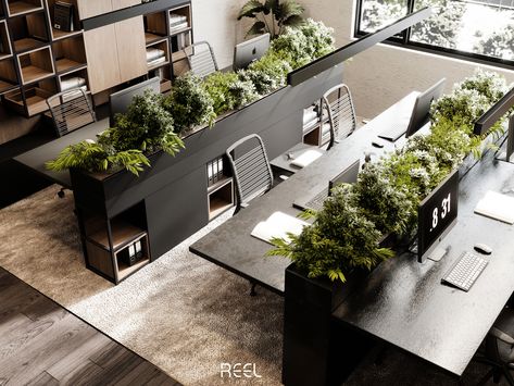 Office l KSa :: Behance Trading Office Design, Double Height Office, Luxury Office Room, Modern Office Design Inspiration, Luxury Office Interior, Industrial Office Space, Office Design Concepts, Open Concept Office, Open Office Design