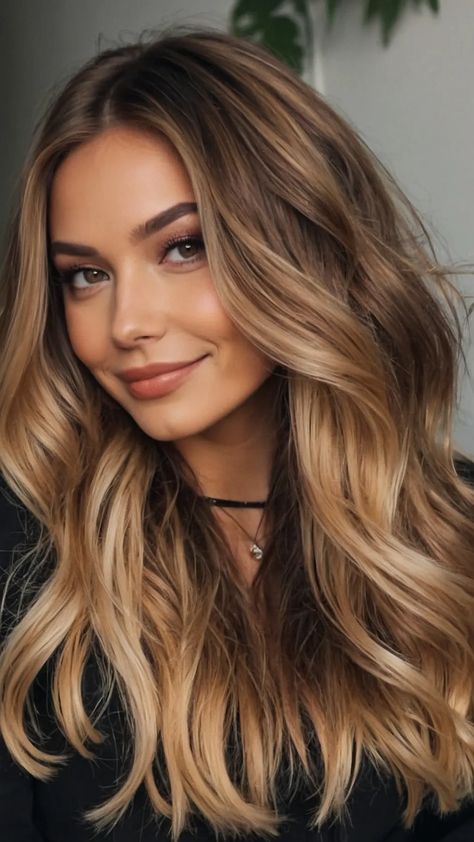 Embrace the Season: 15 Gorgeous Fall Hair Colors Everyone Should Try - pulsepathlife.com Blonde Hair Colors For Brunettes, Top Highlights Hair, Fall Hair For Long Hair, Dark Autumn Blonde Hair, Honey Brown Blonde Balayage, Brunette With Blonde Hair, Autumn Blonde Hair Color Trends, Best Fall Hair Colors 2024, Hair Autumn 2024