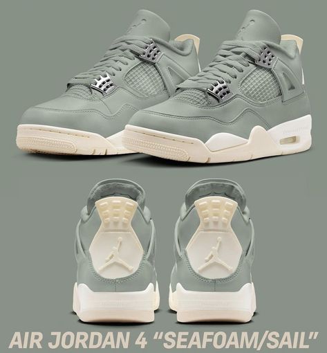 Air Jordan 4 Seafoam, Jordan 4 Seafoam, Jordan 4’s, Shoes For School, Jordan 4s, Air Jordan 4, Air Jordan 3, Jordan 3, Sea Foam