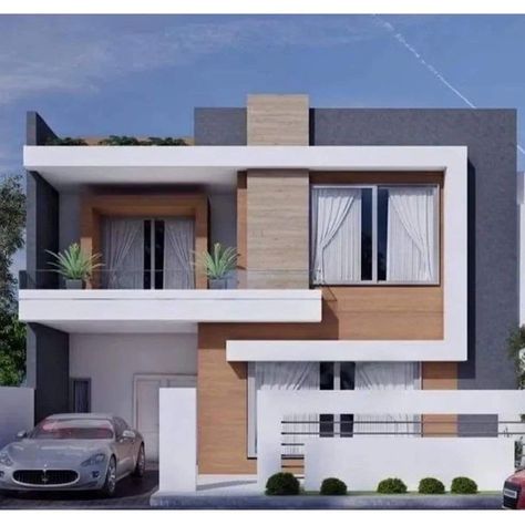 Fundermax Exterior Front Elevation, 2 And Half Storey Modern House, 30 40 House Elevation Double Floor, G+2 Elevation Design Indian, 2 Floor Elevation Design Modern, Modern House Front Design, G+1 House Elevation Indian, Contemporary House Elevation, Modern House Front Elevation