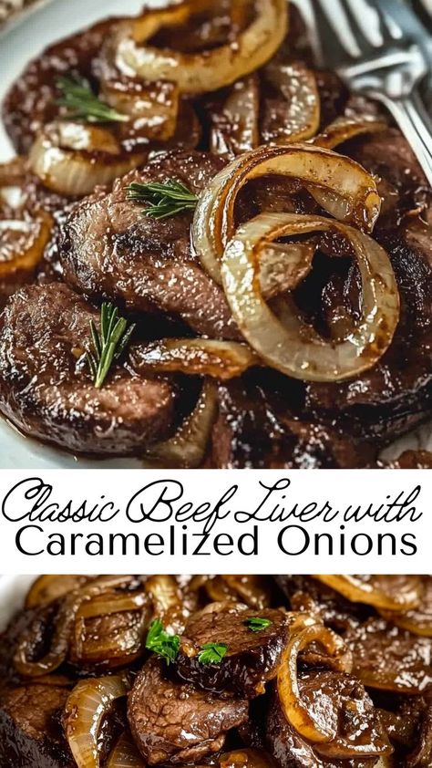 Savor the comforting taste of beef liver, complemented by the rich sweetness of caramelized onions. This classic dish is not only flavorful but also packed with nutrients, making it a healthy and hearty meal. Serve it alongside potatoes or your favorite side for a traditional dinner that will satisfy your cravings. Liver With Onions, Ways To Cook Beef Liver, Cooking Beef Liver Recipes, Crock Pot Liver And Onions Recipe, Best Beef Liver Recipes, Liver Pudding Recipes, Cooking Beef Liver, How To Cook Liver Recipes, How To Cook Liver And Onions