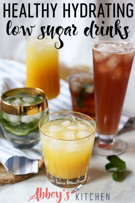 I share my top 5 favourite healthy hydrating low sugar drinks for when you’re sick of drinking water on these hot Summer days. #abbeyskitchen #refreshingdrinks #summerdrinks #lowsugar Light Summer Desserts, Low Sugar Drinks, Healthy Summer Recipes, Fizzy Drink, Summer Grilling, Summer Vegetable, Diy Recipes, Yummy Smoothies, Fruit In Season