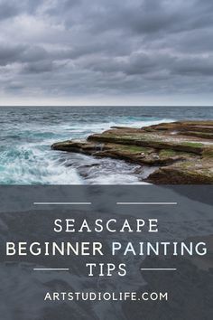 How To Paint Seascapes In Acrylics, How To Paint A Seascape, How To Paint Seascapes, Watercolor Seascapes Tutorial, Acrylic Painting Seascape, Seascape Paintings Beach Scenes, How To Oil Paint, Seascape Paintings Acrylic, Painting Tips For Beginners