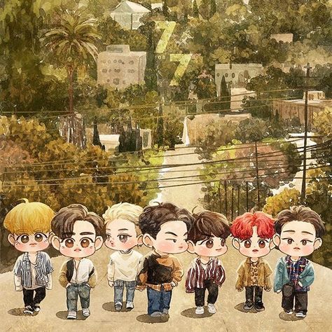 ;;  (Fan art)So cute   ©abimabima  .    #GOT7 #갓세븐 #Ahgase  #7for7 #YouAre #IGOT7 Got 7 Wallpaper, Got7 Wallpaper, Got7 Fanart, Jaebum Got7, Got7 Members, Got7 Youngjae, Pop Art Wallpaper, Cute Chibi, Kpop Fanart