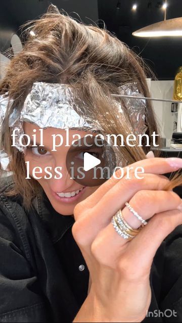 Blonde Highlights In Front Of Hair, Dimensional Brunette Placement, Top Foil Highlights, Short Hair Grow Out Styles, Partial Highlight Placement Foil, Half Head Foils Brunette To Blonde, Front Face Highlights, Partial Highlight Placement, Partial Foil Highlights Brunette