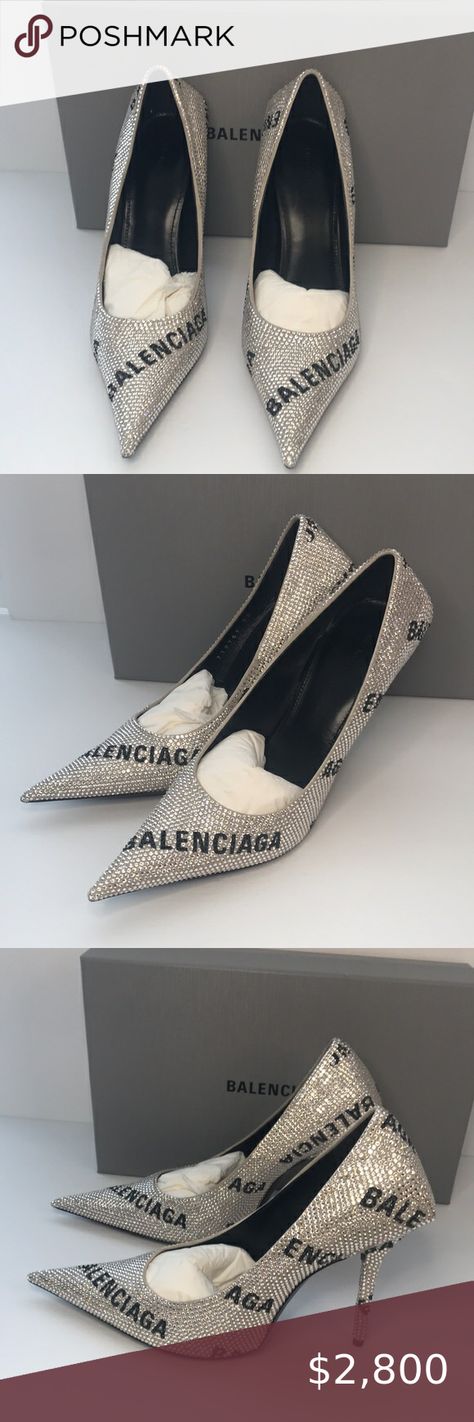 New Authentic Balenciaga Square Knife Crystal Embellished Pointed Toe Pump Women Back Toning, White Tissue Paper, Rhinestone Pumps, Sources Of Heat, Balenciaga Shoes, Footwear Design Women, Stiletto Heel, Black Heels, Fresh Air