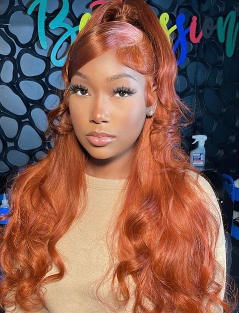 Ginger Lace Front Wigs Black Women, Affordable Wigs, 13x4 Lace Front Wig, Birthday Hairstyles, Cheap Wigs, Frontal Hairstyles, Pink Wig, Front Hair Styles, Pretty Braided Hairstyles